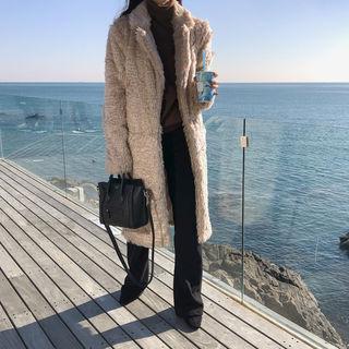 Notched-lapel Faux-fur Coat