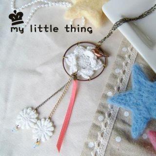 Brass Little Bird Flower Lace Necklace