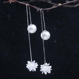 Crystal Flower Beaded Earrings