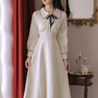 Bow Tie-waist Midi A-line Shirtdress