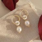 925 Sterling Silver Freshwater Pearl Dangle Earring 1 Pair - S925 Silver Needle - Gold - One Size