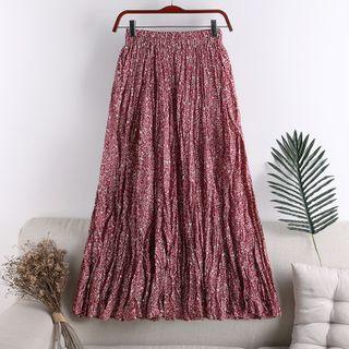 Printed Textured A-line Skirt