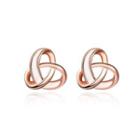 Simple Fashion Plated Rose Gold Cross Knot Stud Earrings Rose Gold - One Size