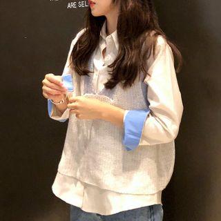 Contrast Trim Shirt Almond - One Size
