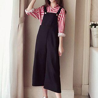 Set: Striped Shirt + Wide-leg Jumper Pants