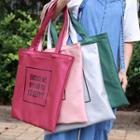 Set Of 2: Lettering Faux Leather Shopper Bag (various Designs)