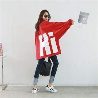 Hi Dolman-sleeve Brushed-fleece Lined Sweatshirt