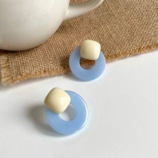 Sterling Silver Acrylic Hoop Drop Earring