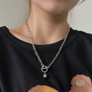 Chain Strap Necklace 2623 - Necklace - Silver - One Size