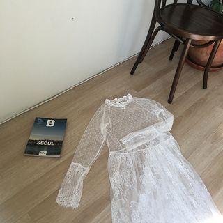 Midi Long-sleeve Lace Dress