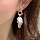 Shell Disc Fringed Earring 1 Pair - Silver Needle - As Shown In Figure - One Size