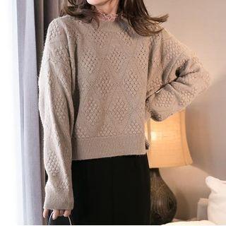 Round Neck Sweater Almond - One Size