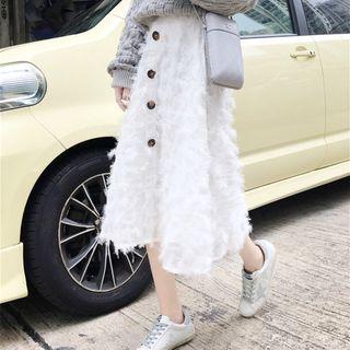 Furry A-line Midi Skirt