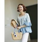 Laced Square-neck Tiered Top