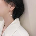 Faux Pearl Swirl Dangle Earring 1 Pair - As Shown In Figure - One Size
