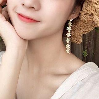 Rhinestone Sequined Flower Dangle Earring