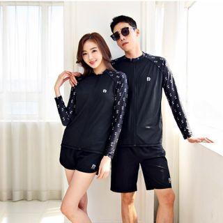 Couple Matching Rash Guard / Lettering Zip Jacket / Pants / Set