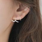 Swirl Earring 1 Pair - 925 Silver - Solver - One Size