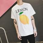 Couple Matching Fruit Print Short Sleeve T-shirt