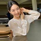 Round Neck Ruched Blouse