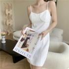 Short-sleeve Blazer / Spaghetti Strap A-line Dress / Set