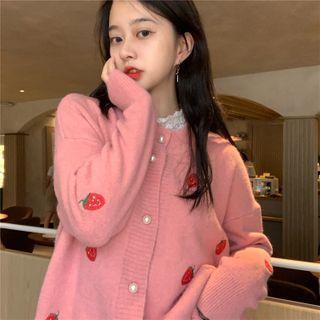 Strawberry Print Cardigan