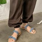Buckled Cowhide-strap Flip-flops