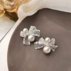 Faux Pearl Earring 1 Pair - S925 Silver Needle - Earring - White - One Size