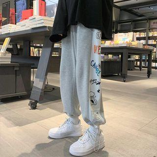 Print Panel Crop Sweatpants