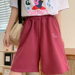 Moon Print Wide-leg Shorts