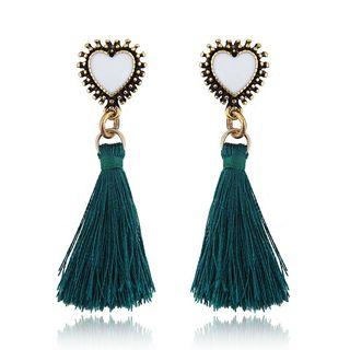 Heart Tassel Dangle Earring