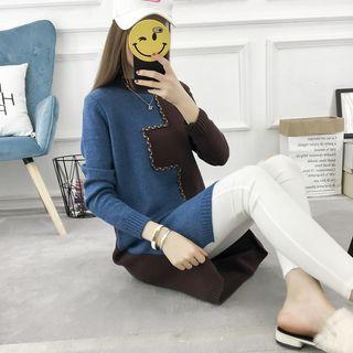 Two-tone Knit Tunic
