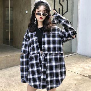 Hoop Detail Plaid Shirt