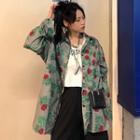 Long-sleeve Flower Print Shirt As Shown In Figure - One Size