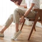 Button-side Straight-cut Pants In 2 Lengths