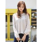 Buttoned-neck Loose-fit Hoodie