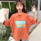 Short-sleeve Mouse Print Polo Shirt