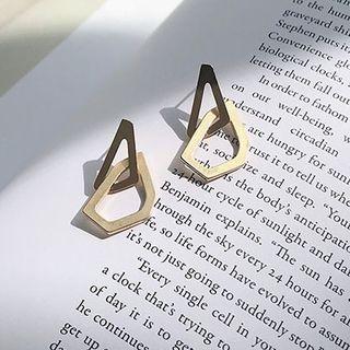 Geometric Alloy Dangle Earring 1pc - Gold - One Size