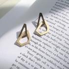 Geometric Alloy Dangle Earring 1pc - Gold - One Size