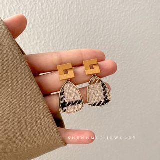 Geometric Fabric Drop Earring 1 Pair - Khaki - One Size
