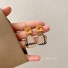 Geometric Fabric Drop Earring 1 Pair - Khaki - One Size