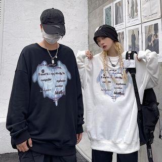 Couple Matching Heart Round-neck Sweatshirt