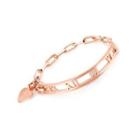 Fashion Creative Plated Rose Gold Roman Numerals Heart-shaped 316l Stainless Steel Bracelet Rose Gold - One Size