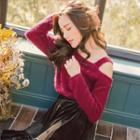 Cutout Shoulder Plain Top
