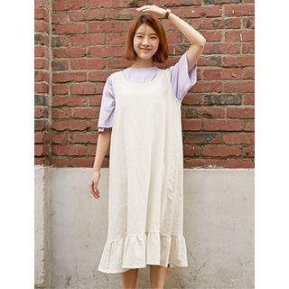 Sleeveless Ruffle-hem Midi Dress