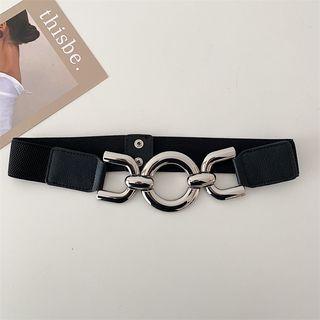 Metal Accent Waist Belt Black - One Size