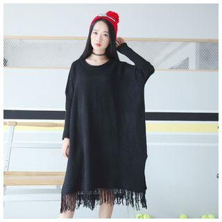 Fringed Sweater Dress