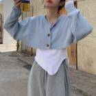 Long-sleeve T-shirt / Crop Cardigan
