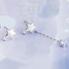 Non-matching Star Dangle Earring 1 Pair - S925 Silver - Silver - One Size