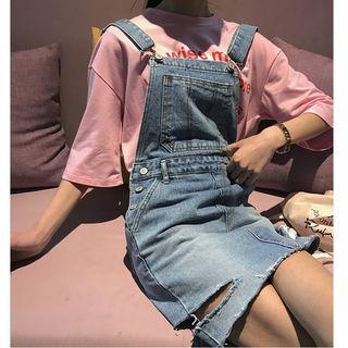 Ripped Dungaree Dress